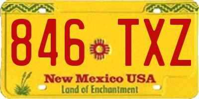 NM license plate 846TXZ