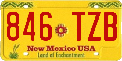 NM license plate 846TZB