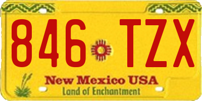 NM license plate 846TZX