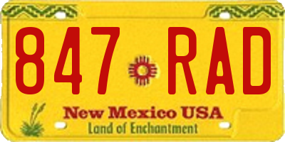 NM license plate 847RAD