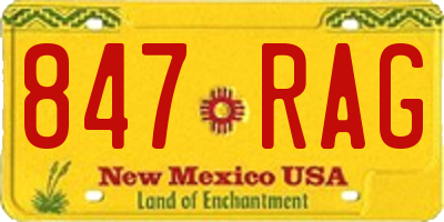 NM license plate 847RAG