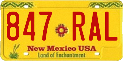 NM license plate 847RAL