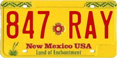 NM license plate 847RAY