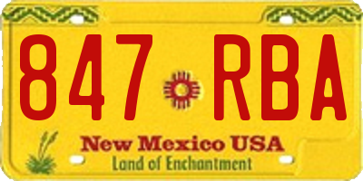 NM license plate 847RBA
