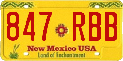 NM license plate 847RBB