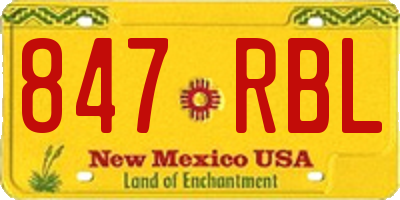 NM license plate 847RBL