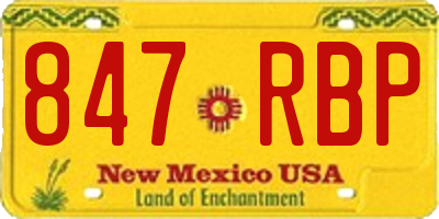 NM license plate 847RBP