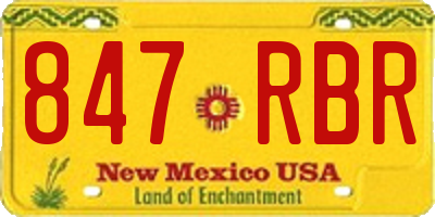 NM license plate 847RBR