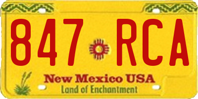 NM license plate 847RCA