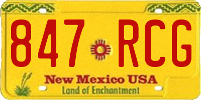 NM license plate 847RCG