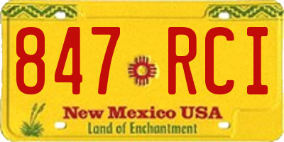 NM license plate 847RCI