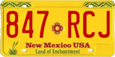 NM license plate 847RCJ