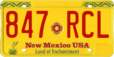 NM license plate 847RCL