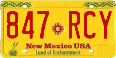 NM license plate 847RCY