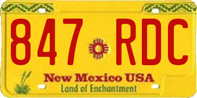 NM license plate 847RDC
