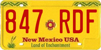 NM license plate 847RDF
