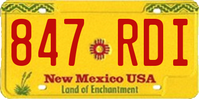 NM license plate 847RDI
