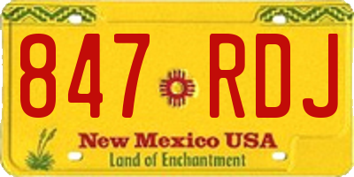 NM license plate 847RDJ