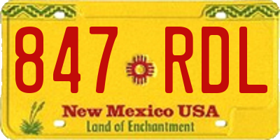 NM license plate 847RDL