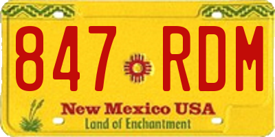 NM license plate 847RDM