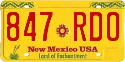 NM license plate 847RDO