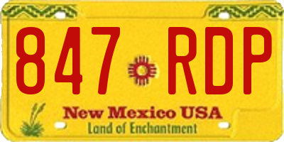 NM license plate 847RDP