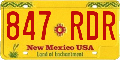 NM license plate 847RDR