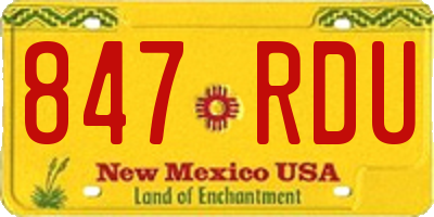NM license plate 847RDU