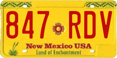 NM license plate 847RDV