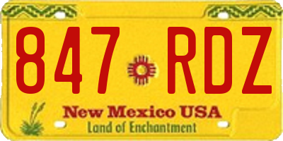 NM license plate 847RDZ