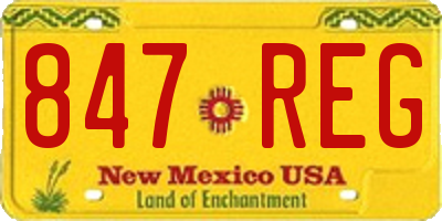 NM license plate 847REG