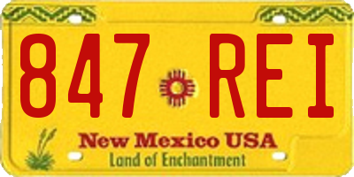 NM license plate 847REI