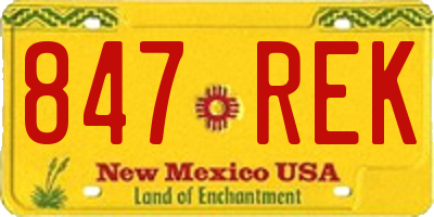 NM license plate 847REK