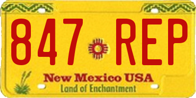 NM license plate 847REP
