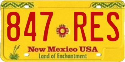 NM license plate 847RES