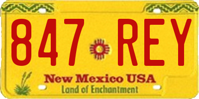 NM license plate 847REY