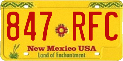 NM license plate 847RFC