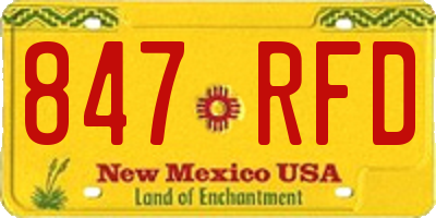 NM license plate 847RFD