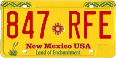 NM license plate 847RFE