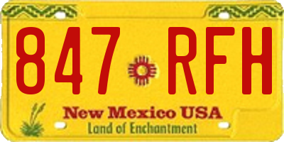 NM license plate 847RFH