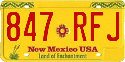 NM license plate 847RFJ