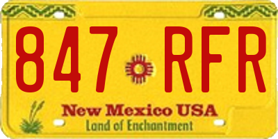 NM license plate 847RFR