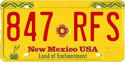NM license plate 847RFS
