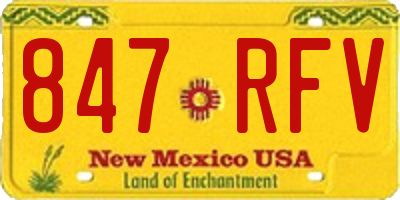 NM license plate 847RFV