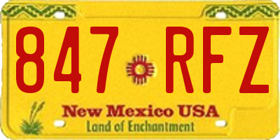 NM license plate 847RFZ