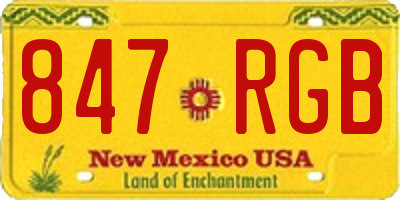 NM license plate 847RGB