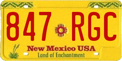 NM license plate 847RGC