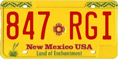 NM license plate 847RGI
