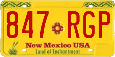 NM license plate 847RGP