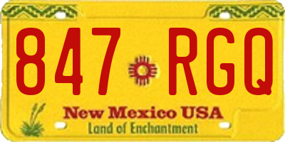 NM license plate 847RGQ